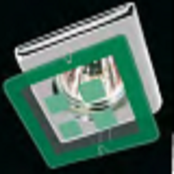 Empotrable Cuadrado Fijo Cromo Cristal Verde
