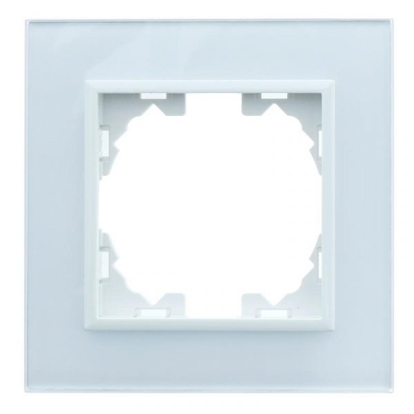Marco Cristal Blanco Mecanismo Empotrar 1 Hueco