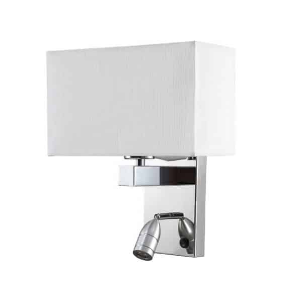 Aplique Pared Cromo Doble Con Pantalla