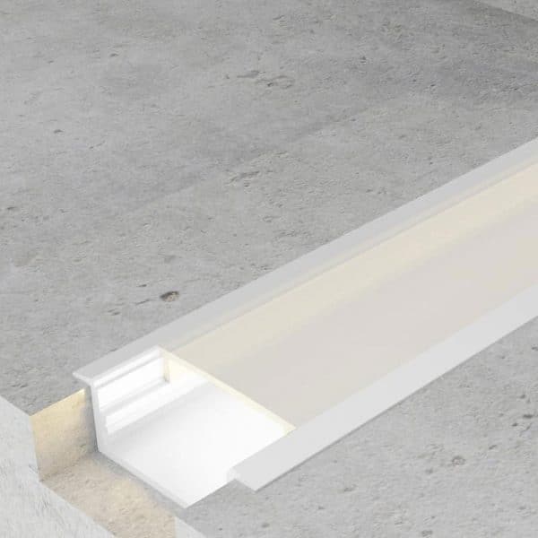 Perfil Barra de Aluminio Empotrar Doble Ancho 2 Metros