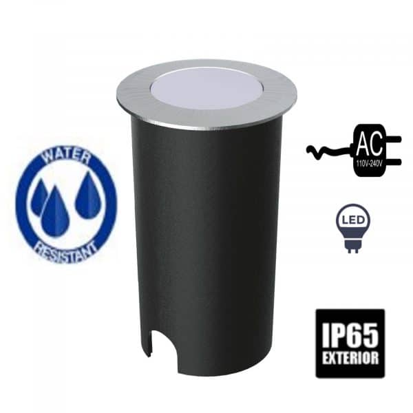 Empotrable de pared IP65 acabado redondo en aluminio