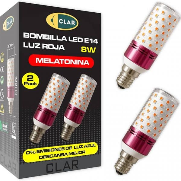 PACK-2 BOMB.E-27 8W ROJA MELATONINA 30X102Hm